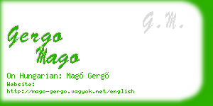 gergo mago business card